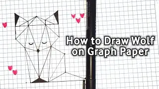 How to draw a cute Wolf on graph paper | Simple Drawing