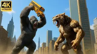King Kong vs The Giant Smilodon Prehistoric &ndash; A breathtaking, action-packed showdown!