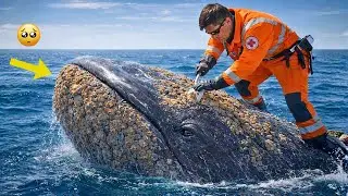 😭 THEY ARE DYING BECAUSE OF US. Rescuing an Exhausted Whale From Parasitic Creatures at Sea | animal