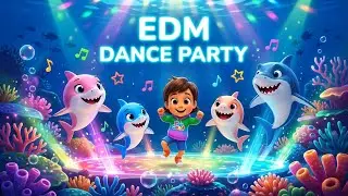Baby Shark EDM Dance 🦈 | Fun 3D Cartoon Kids Song | Baby Shark Remix