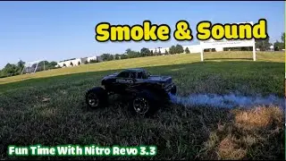 Traxxas REVO 3.3 puts out nice SOUND and SMOKE   in the park