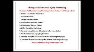 Chiropractic Personal Injury Attorney Marketing Tip