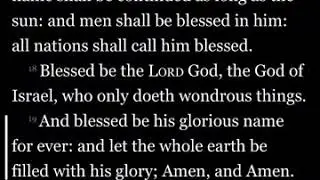Psalms: 69,70,71,72,73,74,75,76,78  HOLY BIBLE an English Audio with scrolling text