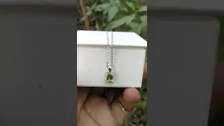 Peridot  Natural earthmined unheated untreated gemstone 925sterling silver chain included