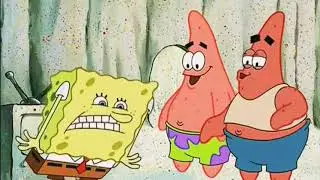 Patrick, Janet and Marty laughing at Spongebob but it's widescreen