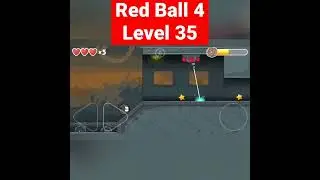 Red Ball 4 - Box Factory - Level 35 with Blackball | Speed Run | #shorts