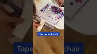 Baby Tips |  Mini human high chair fun! #babyhacks #babyhack #sensory #diy #baby #momhack #momhacks