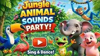 Вечеринка со звуками животных джунглей 🦁🐘 | Детские песни | Подпевайте и танцуйте | WonderBabyMel...