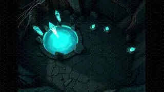 DnD compatible animated map _ Mysterious Dark Cave with Glowing Opening hex grid