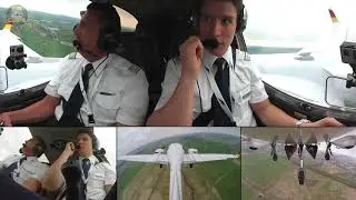 Lufthansa Aviation Training (EFA) Cadet performing DA42 BUTTER Landing in Rostock!!!  [AirClips]