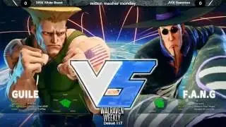 SFV Losers Semi Finals SRM White Beast(F.A.N.G.) vs JWE Samrican(Guile) Walraven Weekly Detroit 117