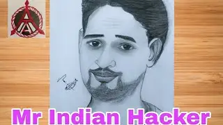 how to draw Mr Indian hacker picture step by step @MR.INDIAN HACKER