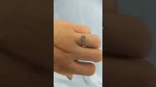 14k Gold Diamond Cluster Engagement Ring | Round Salt and Pepper Natural Grey Diamond