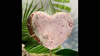 Pink Amethyst Heart with Stand Natural Healing Crystal 954g