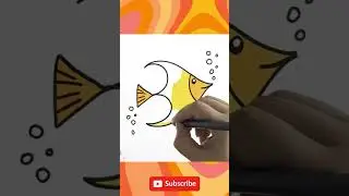 How to Draw and Color a Cute Fish 🐠🎨 | Easy Drawing for Kids #Shorts