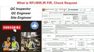 What is RFI, WIR, IR FIR in Construction? | Request  for Inspection | Work Inspection req  Check Req