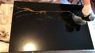 Contemporary Black and Gold Resin painting