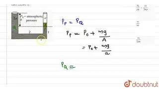 In the figure, the cross-sectional area of the smaller tube is a and that of the larger tube is ...