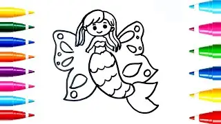 Fairy Mermaid princess | Easy Drawing for kids | Step by Step 