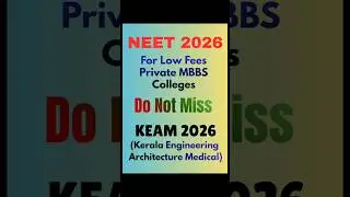 NEET 2026 | Private MBBS Forms Started | Kerala Open State Quota #shorts