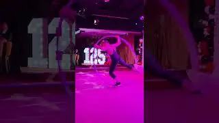 'This Is Me' live singer and cyr wheel performance at Greatest Showman fundraiser