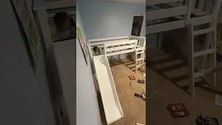 Low Loft Bed with Slide Assembly | Kids Bed Installation  #24solve #lowloftbed #reels