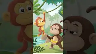 Cute Monkey Banana Song | 3D Cartoon Shorts for Kids | Funny Jungle Dance
