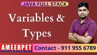 Java Full Stack Series | Variables and Types | By Srinivas | Ameerpet Technologies