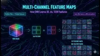 How CNN Creates 32, 64, 128 Feature Maps | Multi-Channel Convolution Explained