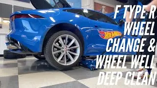 2020 Jaguar F Type R Wheel Change & Wheel Well Deep Clean Timelapse