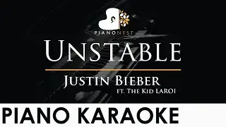 Justin Bieber - Unstable ft. The Kid LAROI - Piano Karaoke Instrumental Cover with Lyrics