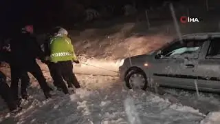 Kanala düşen araç için polis ve jandarma seferber oldu