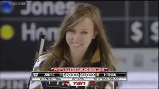 There it is skill shot Rachel Homan