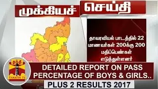 Plus 2 Results 2017 | DETAILED REPORT on Pass Percentage of Boys & Girls | Thanthi TV