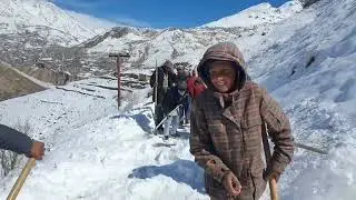 Residents of Karimabad, Chitral Clear Roads to Restore Transportation After Heavy Snowfall.