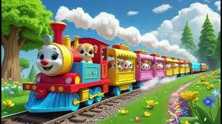 Baby Animals&rsquo; Colorful Train Ride 🐶🐱🚂🌈 | Nursery Rhymes & Kids Songs
