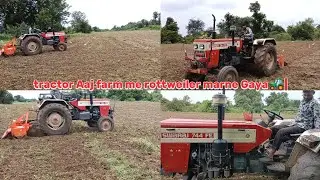 tractor Aaj farm me rottweiler marne Gaya🚜❤️‍🩹||ट्रैक्टर आज खेत में रोटावेटर मारने गया 🚜