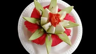 Beautiful gourd flower- Show by Survival Farming Kh art of fruit and vegetable carving.