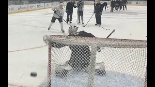 LA Kings Goalie Korpisalo gets work. #GoKingsGo #NHL 4-1-23
