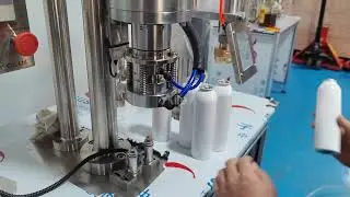 (Filling oil test)AILE Semi Automatic Food Olive Oil Cooking Oil Spray BOV Aerosol Filling Machine