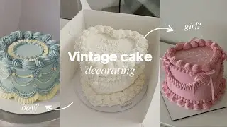 Let's decorate a vintage cake for a gender reveal!