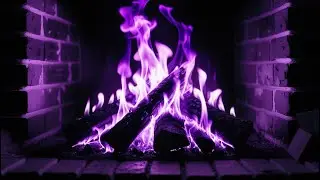 Enchanting Fireplace with Surreal Purple Fire to Help You Relax and Escape Reality