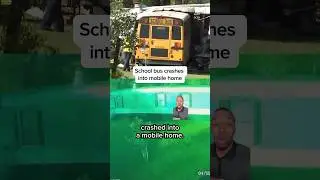 School bus crashes into mobile home