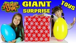 Giant Surprise Presents Opening - Giant Surprise Eggs - NEW Animal Jam Snow Fort Den, Treasure Chest