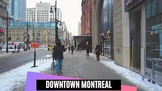 Walk in Downtown Montreal  - Winter January 2022