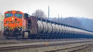 Big Long BNSF Oil Tanker Train