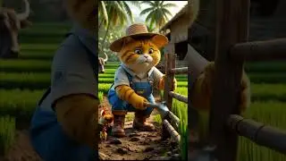 Tabby the Farmer Won&rsquo;t Give Up! Fixing His Farm After the Storm 🌾 #farmlife #cat #aianimation