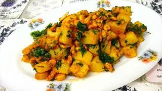 #124 Patate e gamberetti in padella - Secondo piatto veloce