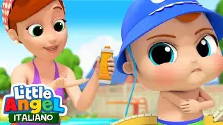 Nuotiamo in piscina insieme 🌊☀️ Cartoni Animati & Canzoni Bambini | Little Angel Italiano