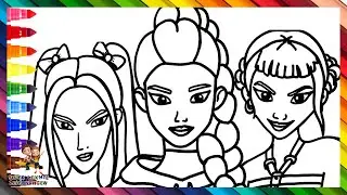 Rumi, Mira und Zoey aus HUNTRIX K POP Demon Hunters zeichnen und ausmalen 👩‍🎤✨😈👹🗡️🌈  Zeichnungen